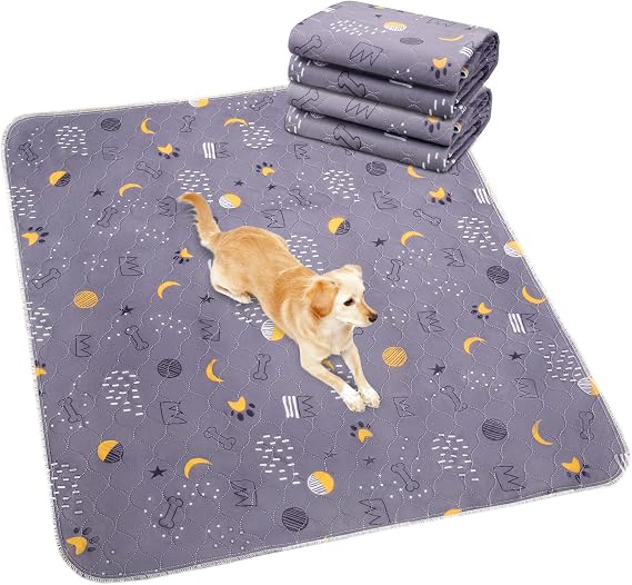 UPSKY Washable Pee Pads for Dogs 2 Pack Reusable Puppy Pads Waterproof Pet Training Pads, Non-Slip Dog Mats Fast Absorbent Whelping Pads for Playpen, Potty, Crate, Bed, 86 x 91cm