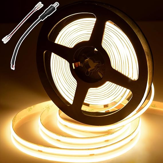 COB LED Strip 5m Warm White, 480 LEDs/m, 24V, No Power Supply [Energy Class F]