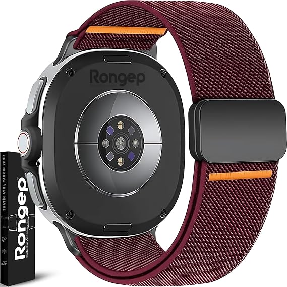 Rongep [Stretch Loop] Samsung Galaxy Watch 9/8 44mm/40mm/Classic 46mm ile Uyumlu Kordon Manyetik Tokalı Samsung Watch 9 44mm Kordonu Terletmeyen Elastik Kumaşlı Galaxy Watch 9 Kordon