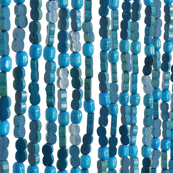 BECHAEO Handmade Beaded Door Curtain for Doorway, 35.5 x 75 Inches Blue