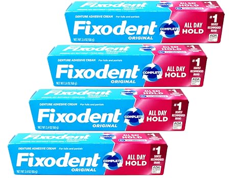 Fixodent Original Denture Adhesive Cream-2.4 oz, 4 pk