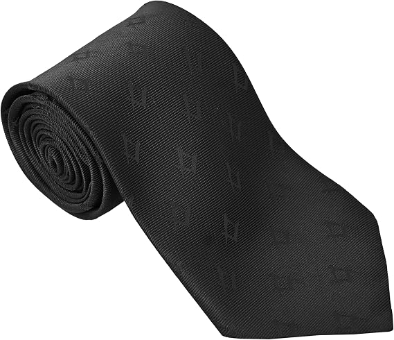 Masonic Regalia Craft Masons Neck knitted Woven Silk Tie with square and compass black