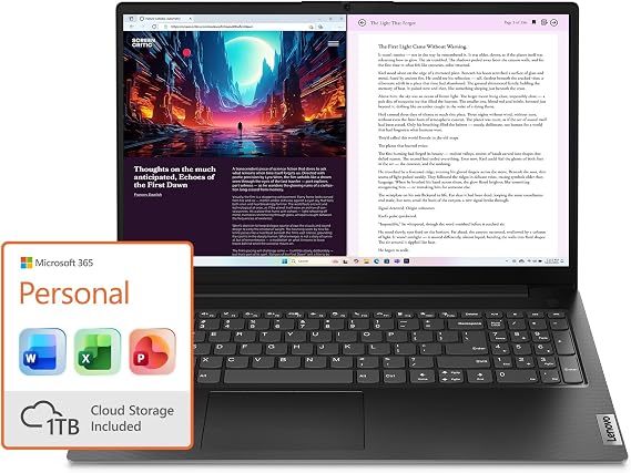 Lenovo V15 Gen 4 - Business Laptop - AMD Ryzen 7 7730U CPU - 15.6" FHD Display - 16GB RAM - 1TB SSD Storage - Integrated AMD RadeonTM Graphics with Microsoft 365 Personal (1 Year)