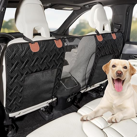 Dog Car Barrier,Dog Net for Car Divider,Pet Barrier with Mesh Organizer,Universal for Car,SUV,Truck