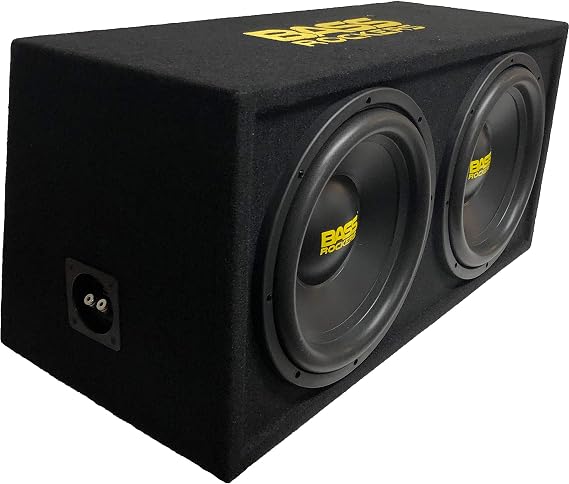 Bass Rockers BB12D | 12" inch 1200W Loaded Subwoofer Enclosure Single Ported Box (BB12D) 2Ohm Heavy Duty Bass Producing Subwoofer Upgrade Your bass Car SUV Home RV Boat Bike Music