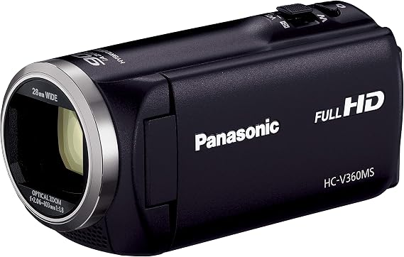 Panasonic HC-V360MS-K HD Camcorder, V360MS, 16GB, High Magnification 90x Zoom, Black