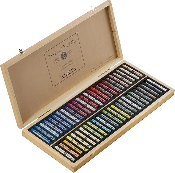 SENNELIER Extra-Soft French Pastel Full Stick Wooden Box Set for Professional Artists, 50-Colors