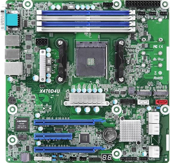 AsRock Rack X470D4U Micro ATX Server Motherboard AM4 Ryzen & Ryzen 7nm PGA1331 AMD X470