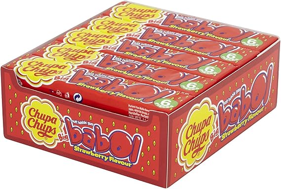 Chupa Chups Big Babol Soft Bubble Gum - Blue Raspberry Tongue Painter (24 Packs, 480 total) Tongue Painters