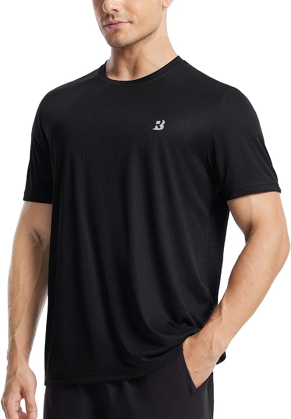 Roadbox Men's UPF 50+ Swim Shirts Short Sleeve, Sun Protection Quick Dry Rash Guard, Water T-Shirt for Surfing Fishing Beach