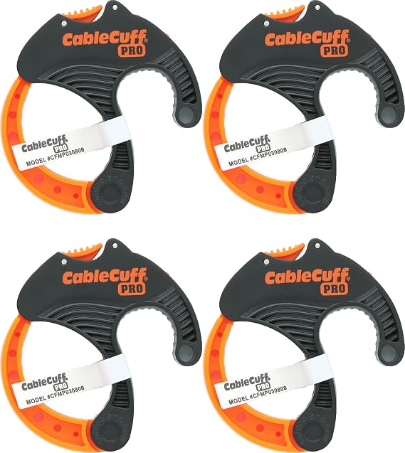 PRO (4 Pack: 4x Medium 2 Inch Diameter) Adjustable, Reusable, Cable Tie Replacements for Extension Cords or Electronics