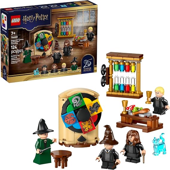 LEGO Harry Potter Hogwarts Castle: Sorting Hat Ceremony Building Toy for Boys, Girls - Pretend Play Set for Kids, Ages 7+ W/4 Minifigures & Cat Patronus Toy Figure - Gift Idea for Birthdays - 76460