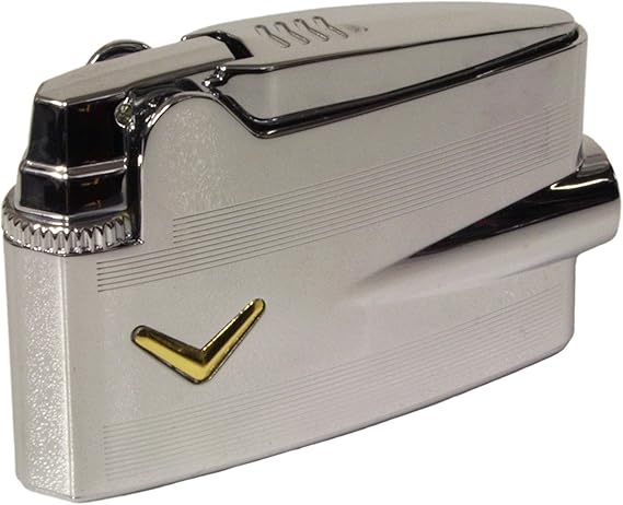 RONSON Varaflame Mini Flint Action Gas Lighter Chrome Engine Turned