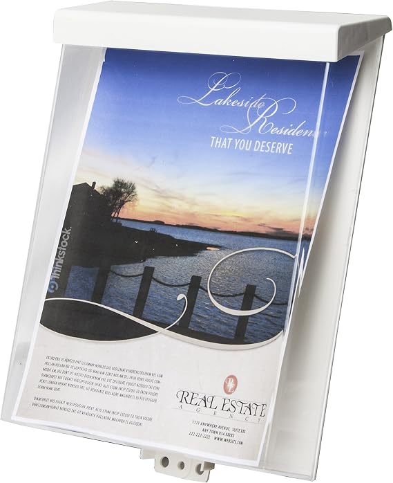 Clear-Ad - Acrylic Waterproof Outdoor Brochure Holder with Self-Closing Lid - Permit Box - Plastic Heavy Duty Flyer Display 8.5x11 - SRE-912-HD (Pack of 1)