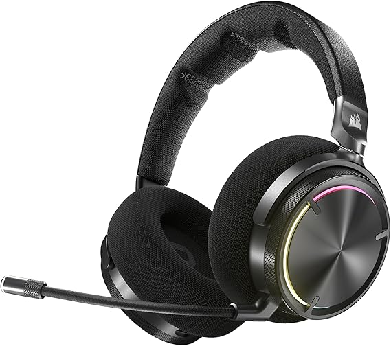 Corsair Virtuoso MAX Wireless Gaming Headset Dolby Atmos, Active Noise Cancelling, Sonarworks SoundID, Simultaneous 2.4GHz Wireless & Bluetooth, 50mm Graphene Drivers, PC, Mac, PS5/PS4 Carbon