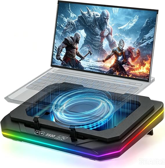 Cooling Pad for Asus ROG Strix Scar 16 G634 G634JY G634JZR G634JYR G634JZ Gaming Laptop Cooler with Powerful Turbo Cooling Fan Can Fast Cooling CPU+GPU 40C, Variable Speed,6 RGB Light, 3 USB-A