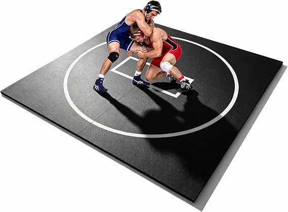10'x10' Foldable Wrestling Mat, 1.18inch XPE Foam BJJ Mats for Home, Folding Jiu Jitsu Mats for Garage, Non-Slip Exercise Mats for Judo, Martial Arts, Indoor & Outdoor