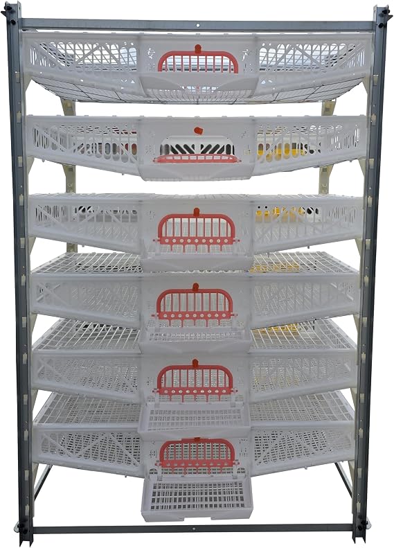 Quail Breeding Cage for Indoor Use 6-Layer Stackable Quail Cage with Water Trough and Feeding Trough Easy Egg Collection Easy Cleaning and Maintenance (Size: 125 x 70 x 182 cm/49.2 x 27.5 x 71.6