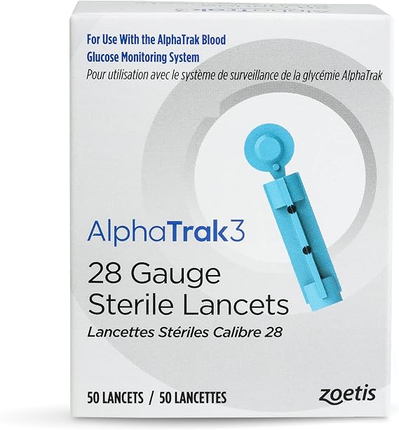 AlphaTrak3 28 Gauge Sterile Lancets for AlphaTrak3 Blood Glucose Monitoring System 50 Count