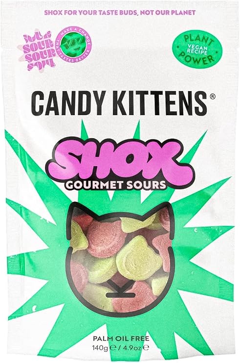 Candy Kittens Sour SHOX Strawberry & Apple Vegan Sweets, 140g