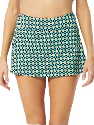 BEACH HOUSE Emma Multi-Sport Swim Skort for Women - Skirt Bottoms for Swimming, Running, Tennis, Pickleball, and More - UPF 50 Plus - 14 - Tropic Bloom Black