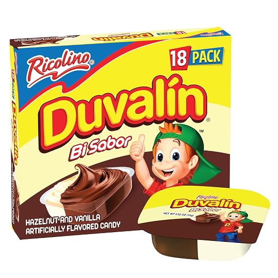 Ricolino Duvalin HV 18 ct Box, 0.52 oz Hazelnut & Vanilla Flavored Spread