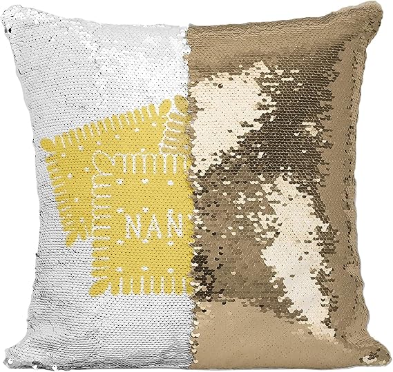 Fabulous Cushion with Sequin Cover Gold Nantes Biscuit France City Sweet