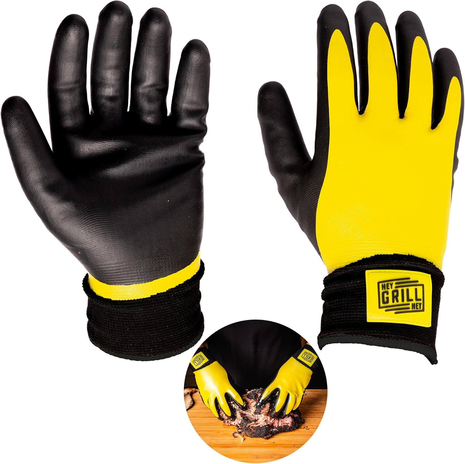 Hey Grill Hey Pitmaster Gloves | Barbecue Gloves | Heat Protection up to 260 °C | High Temperature Resistance | Fireproof Glove for Barbecuing Smoking | Washable Gloves | Waterproof |