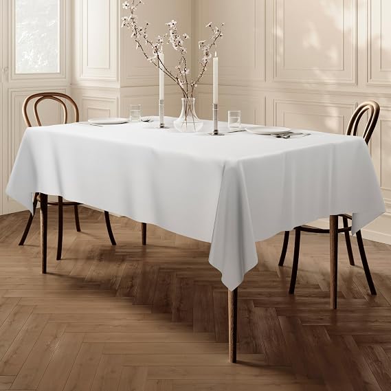Extra Large Rectangular Fabric Tablecloth 150x300cm 59"x118" White