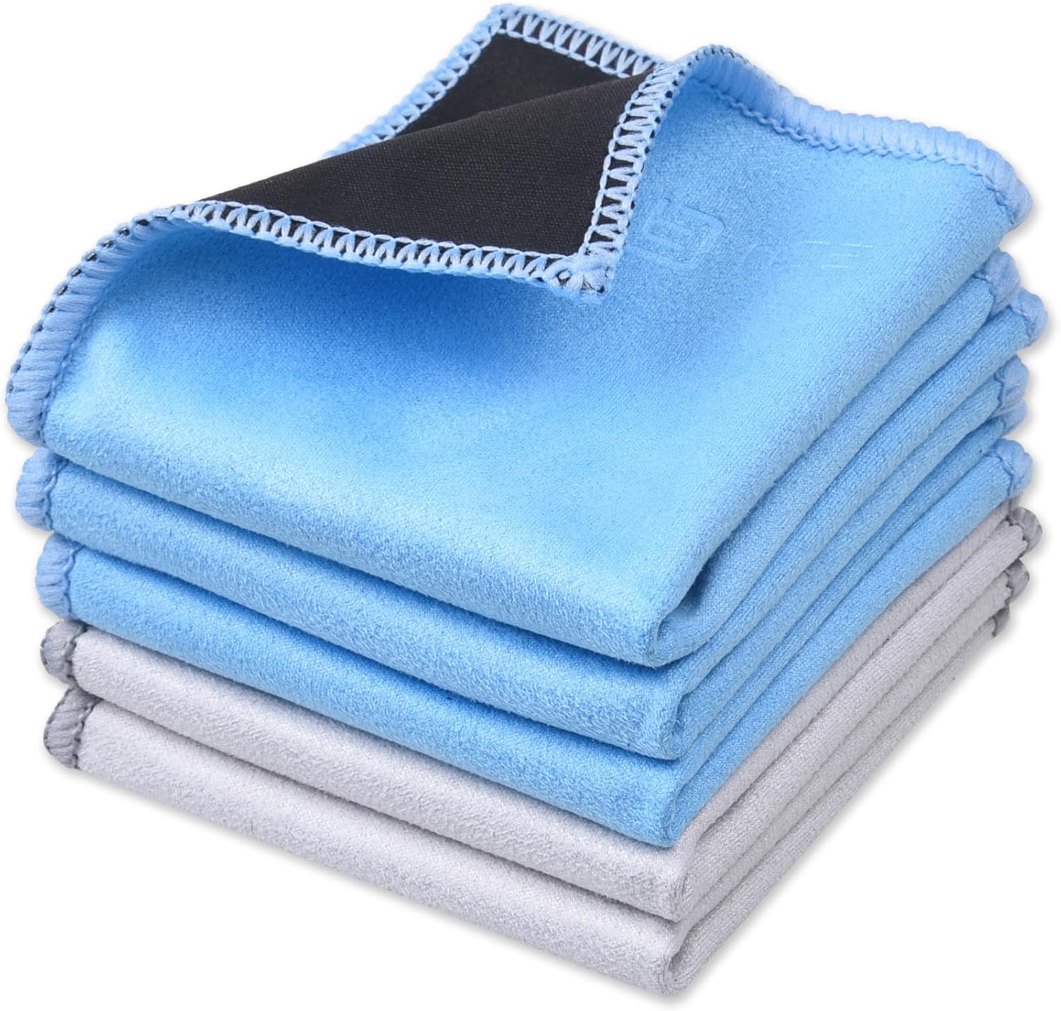 ECO-FUSED Microfiber Cleaning Cloths Double-Sided - 5 Pack - 6.6 x 6.2 Inches - Microfiber and Suede Cloth for Smartphones, LCD TV, Tablets, Laptop Screens, Camera Lenses and Other Delicate Surfaces