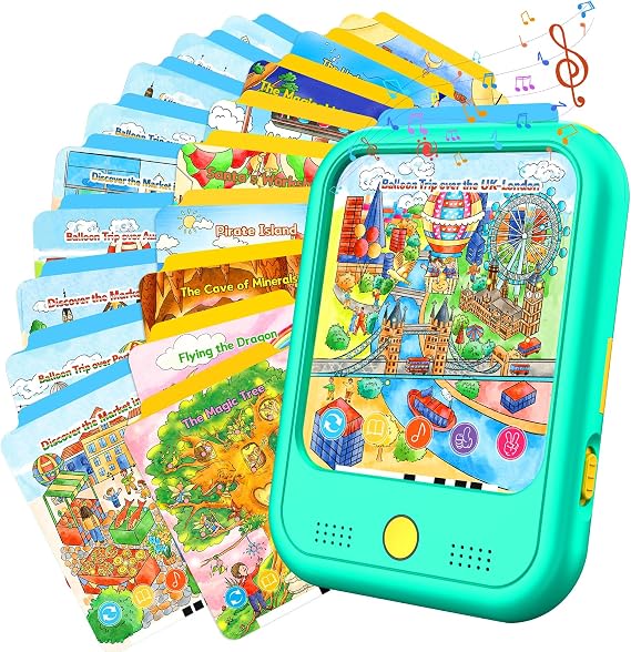 Kids Learning Tablet Bilingual, Educational Learning Toys for Toddlers 3-5 Year Olds, with 2000+ Words and Games, Autism Sensory and Speech Therapy Toys, 3 4 5 6 Year Old Boy Girl Birthday Gift(Green)