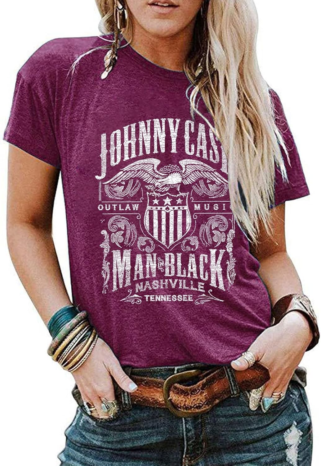 Country Music Graphic T Shirt for Women Funny Letter Print Short Sleeve Band Tee Tops