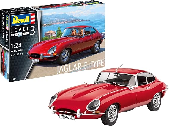 German Rebel 07668 1/24 Jaguar E-Type Coupe Plastic Model