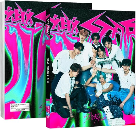 KPOPBP Stray Kids 40 Sheets Photobook Star Photo Album Merchandise Kpop Postcards Gift for SKZ Boys and Girls (Rock Star(28.4 * 20.9CM)), Blued