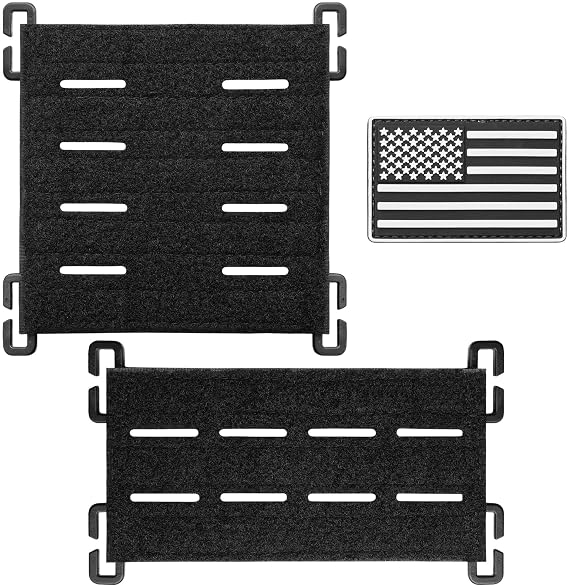 2 Pack Molle Patch Display Holder, Molle Hook & Loop Tactical Pad Panel
