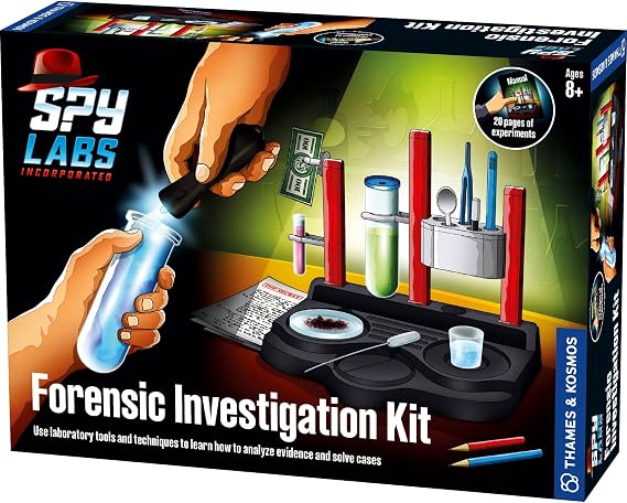 Thames & Kosmos Spy Labs Forensic Investigation Kit | Analyse Evidence Like a Real Detective | Ages 8+ | STEM Science Toy for Kids | Hands-On Experiments in Chemistry, Observation & Problem Solving