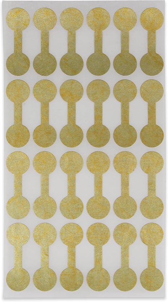 1000 Pieces Jewelry Repair, Price and Indentification Tags/Tyvek Self Adhesive Rectangle/Dumbbell/Barbell Jewelry Price Tags (Short - 35 x 12mm, Gold)
