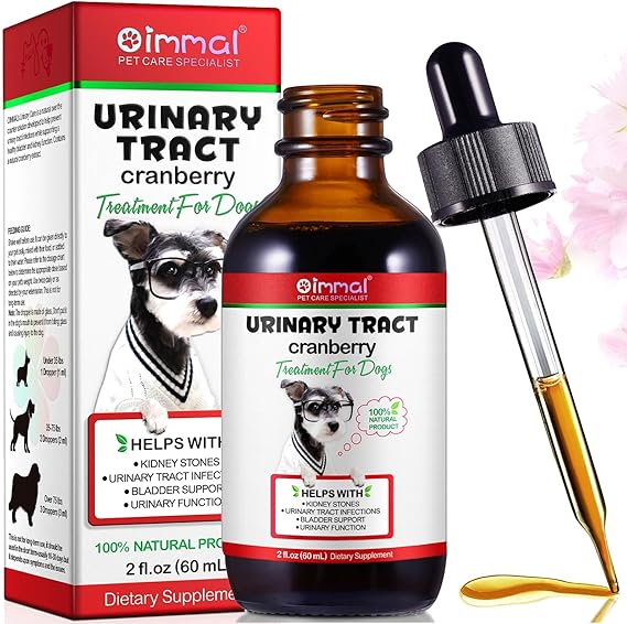 Urinary Tract Infection Treatment for Dogs, Dog Urinary Tract Support Drops, Natural UTI Treatment Supplement, Support Healthy Bladder & Kidney with Cranberries