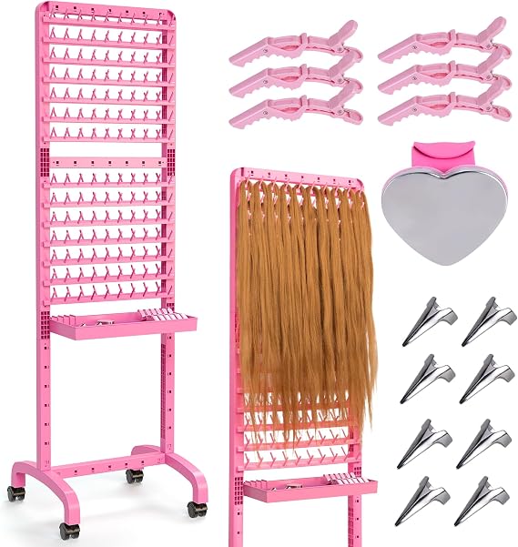 Yumkfoi Adjustable 280 Pegs Braiding Rack with Tray and Tools