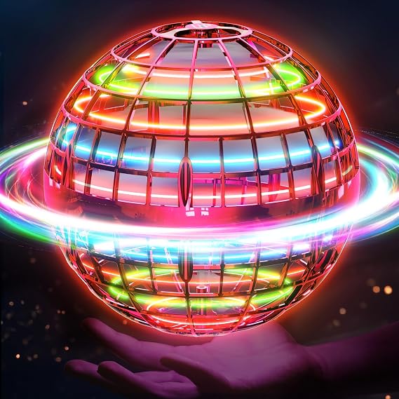 Ivtivfu Flying Ball Toy (Red Improved) LED Hover Orb