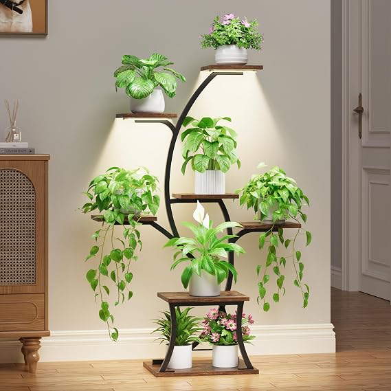 Indoor Plant Stand with Grow Light, 7 Tier 44" Plant Shelf