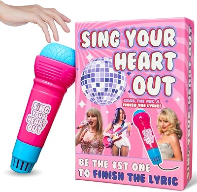 Boxer Gifts Sing Your Heart Out Card Game Fun Party Game for Girls Night, Sabrina Carpenter & Charli XCX Fans - Music Quiz with Echo Microphone