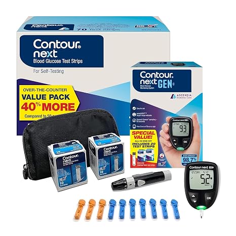 Ascensia CONTOUR NEXT GEN Blood Glucose Monitoring System + 90 Test Strips