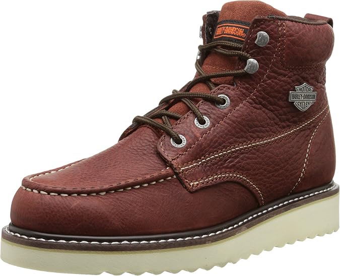 HARLEY-DAVIDSON FOOTWEAR Men's Beau Leather Motorcycle Casual Wedge Boot