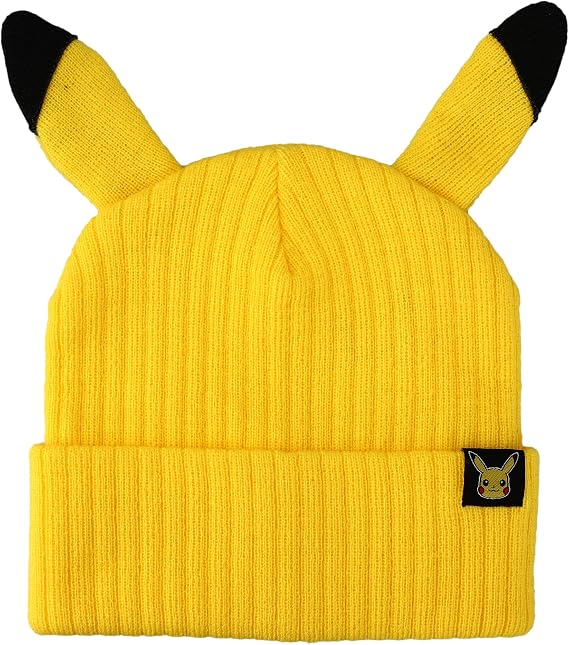 Bioworld Pokemon Pikachu Inspired Adult Unisex Yellow Cuff Beanie