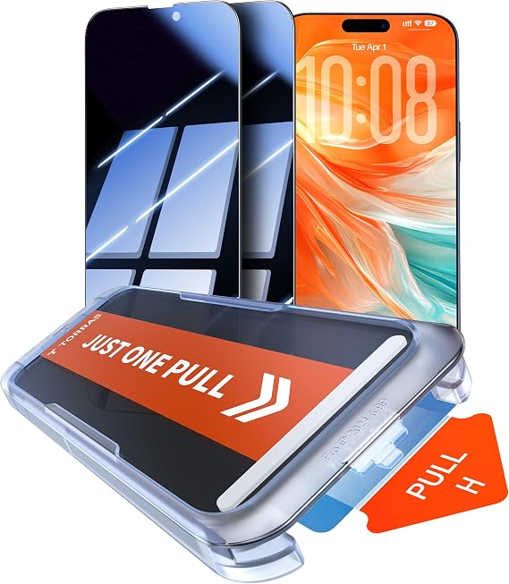 TORRAS for iPhone 17 Pro Privacy Screen Protector [25 Anti Spy] [Military-Grade 9H+ Aerospace Tempered Glass] Anti-Scratch Full Coverage Fit Privacy Screen Protector 17 Pro 6.3" 2-Pack