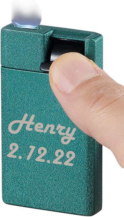 Personalized Visol Flatso Torch Lighter Flat Flame Refillable Gas Butane Lighter (Shipped Without Butane)