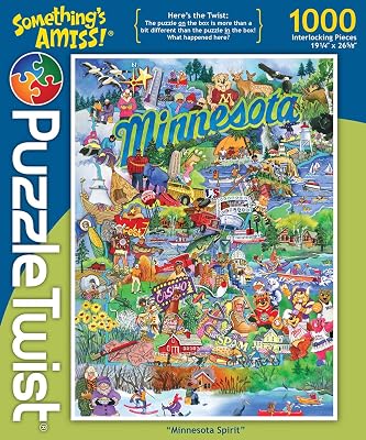 PuzzleTwist - Minnesota Spirit - 1000 Piece Jigsaw Puzzle, Somethings Amiss! Series, Unique Challenging Fun for Adults Family Teens, Made in USA