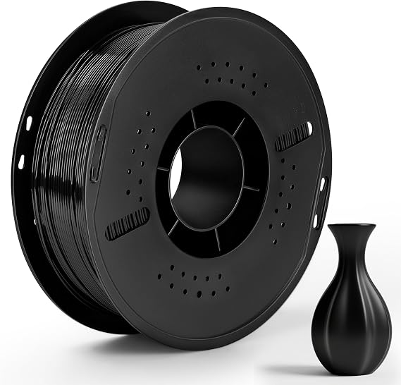 1.75mm PETG Filament, 3D Printer Filament Black PETG Bundle, 1KG Spool 2.2lbs for Most FDM 3D Printers, Dimensional Accuracy +/- 0.03mm, High Speed