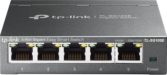 TP-Link 5-Port Gigabit Ethernet Easy Smart Switch| Plug and Play | Desktop | Sturdy Metal w/Shielded Ports | Limited Lifetime Replacement (TL-SG105E), Black...